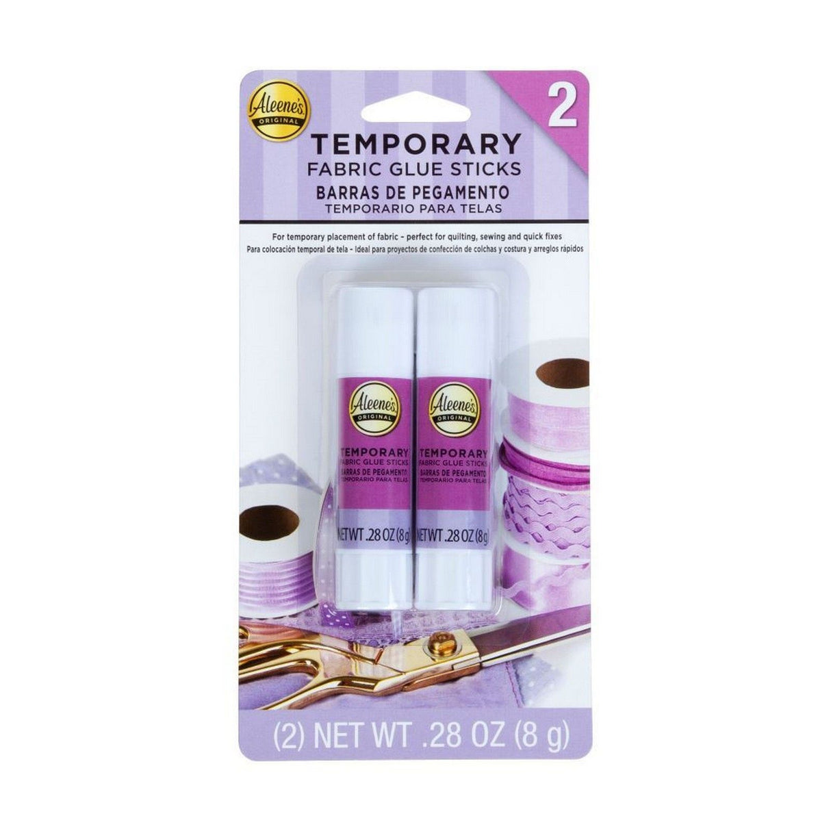 Aleene's • bâtons de colle temporaires pour tissus 8gr 2pcs