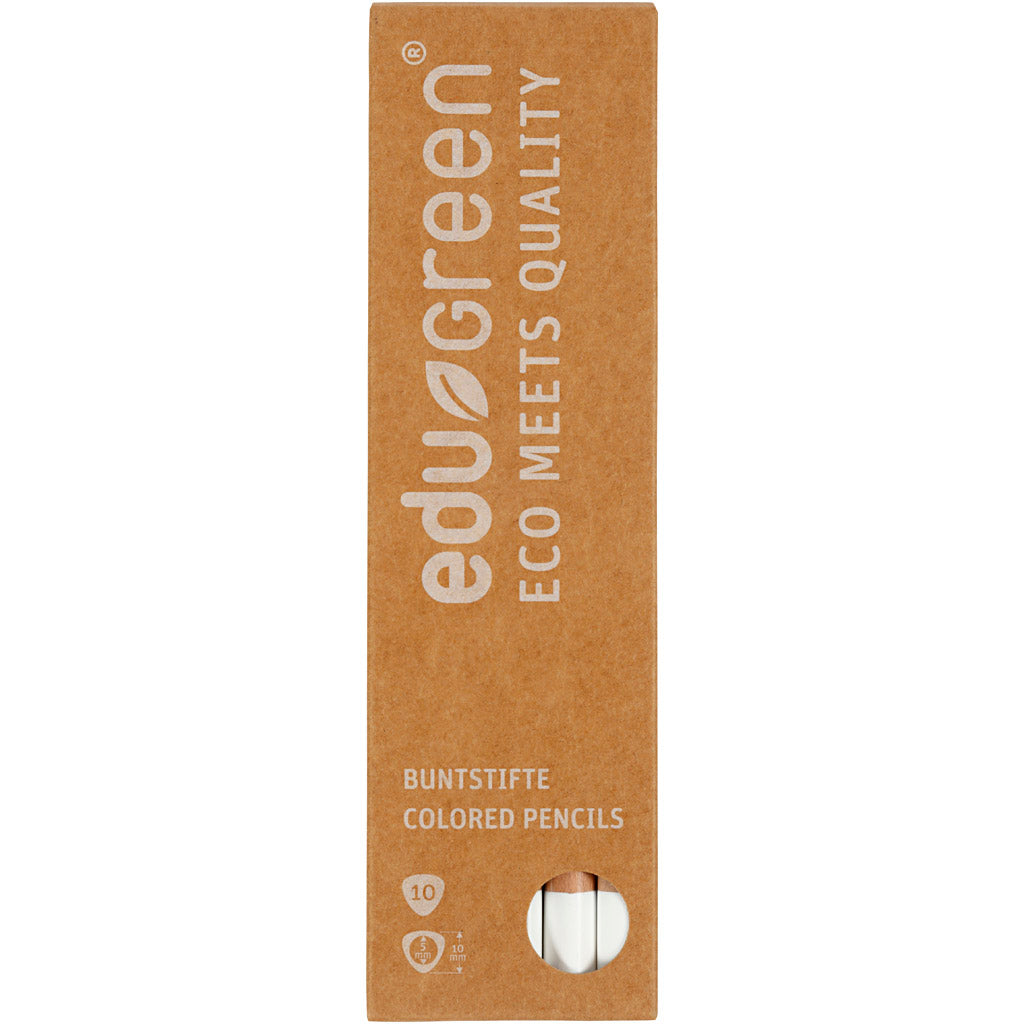 Crayons de couleur Edu3 edugreen jumbo, recharge 5 mm, blanc, 10 pièces 1 boîte