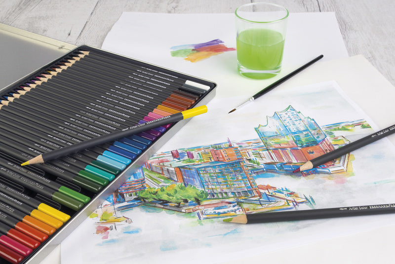 Eberhard faber ef-516036 étui métallique pour crayon aquarellable de 36 pièces