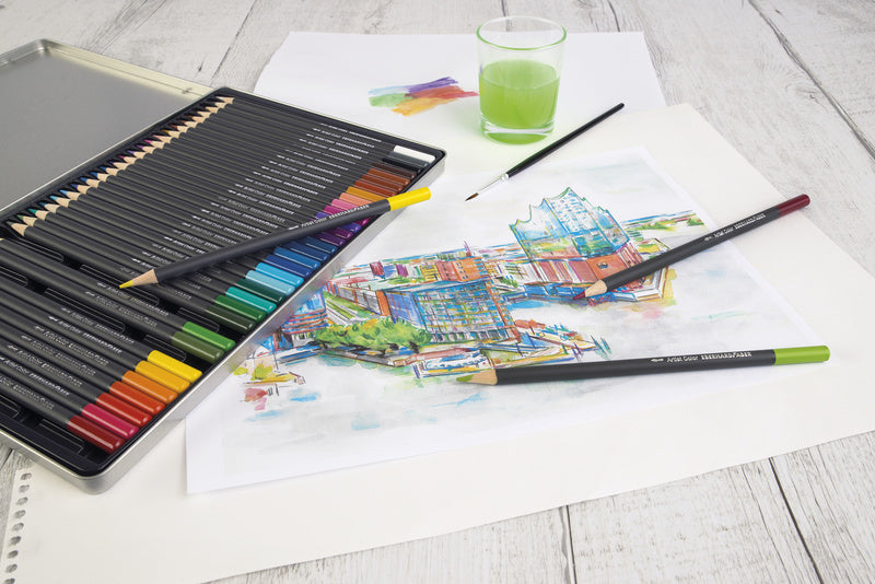 Eberhard faber ef-516036 étui métallique pour crayon aquarellable de 36 pièces