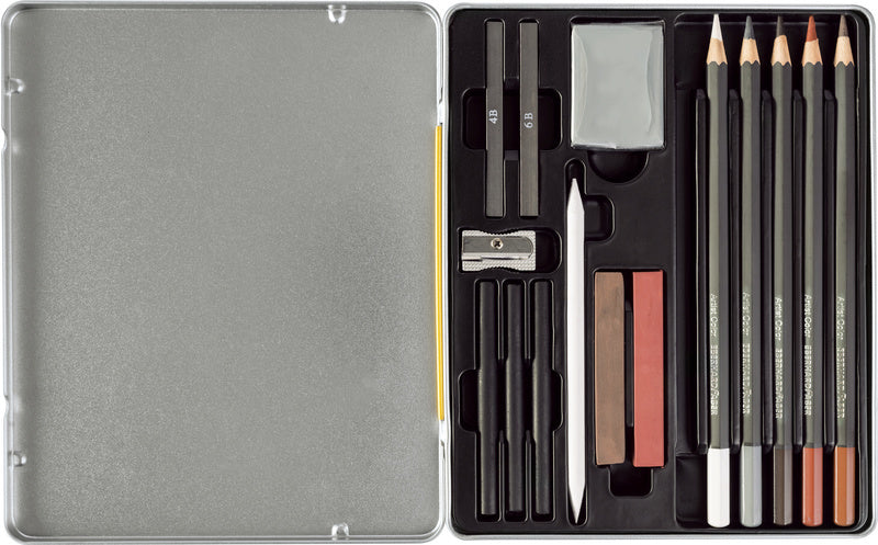 Eberhard faber ef-516916 ensemble de dessins efa boîte en fer blanc 16 pièces