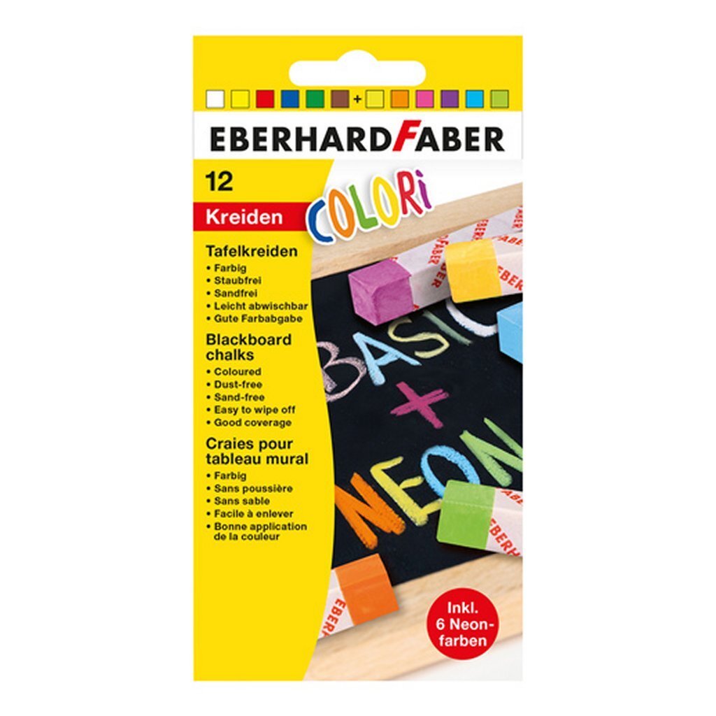 Eberhard faber ef-526012 carré de craie pour tableau noir 12 pièces