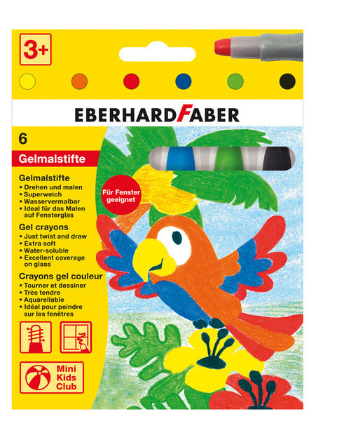 Eberhard faber ef-529006 crayons de couleur gel 6 couleurs dans un étui en carton