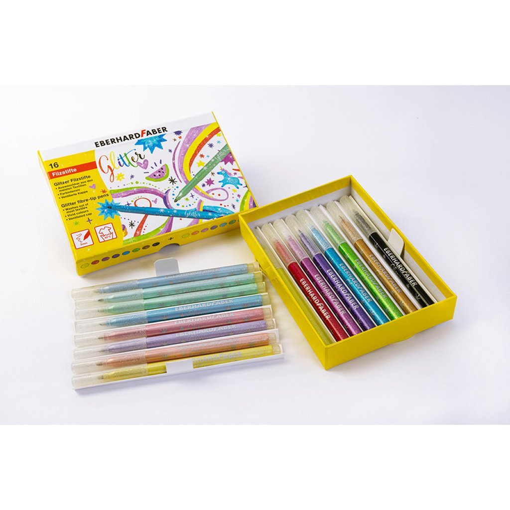 Eberhard faber ef-551016 feutres boîte à paillettes 16 couleurs