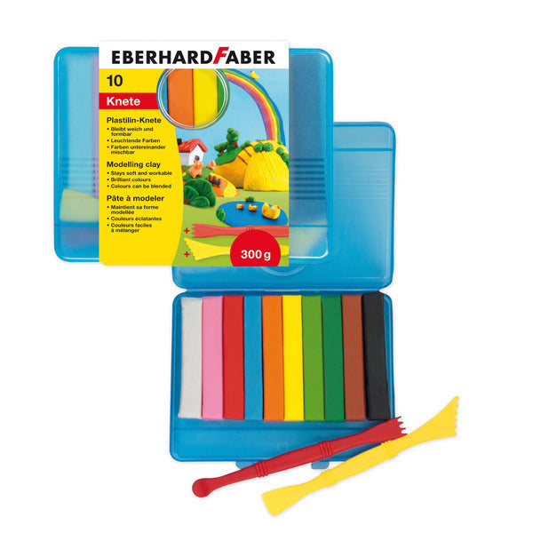 Eberhard faber ef-572010 pâte à modeler 10 couleurs dans une boîte de rangement