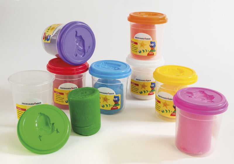 Eberhard faber ef-572510 argile pour enfants en tasse, 140gr orange, rose, vert, violet