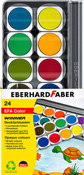 Eberhard faber ef-578324 boîte de couleurs gagnant 24 couleurs + palette de mélange