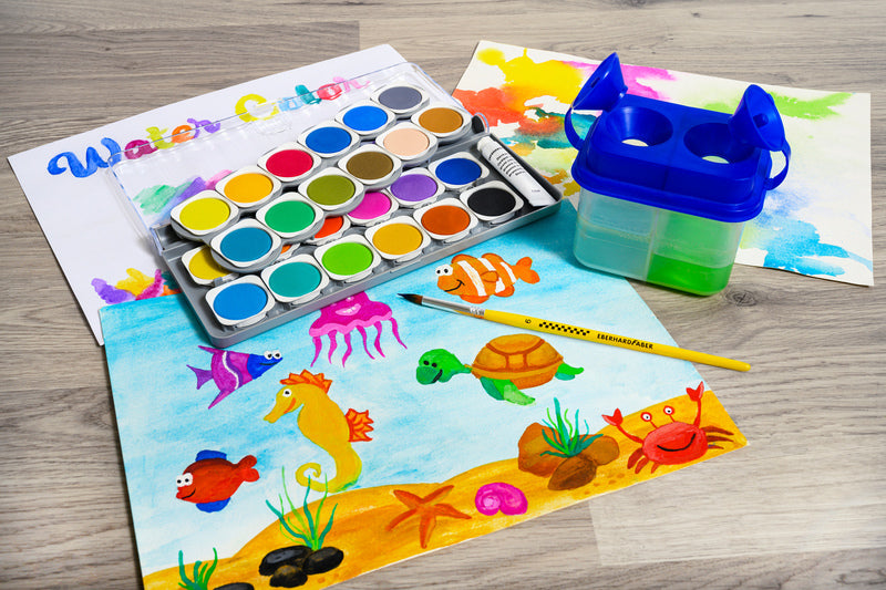 Eberhard faber ef-578324 boîte de couleurs gagnant 24 couleurs + palette de mélange