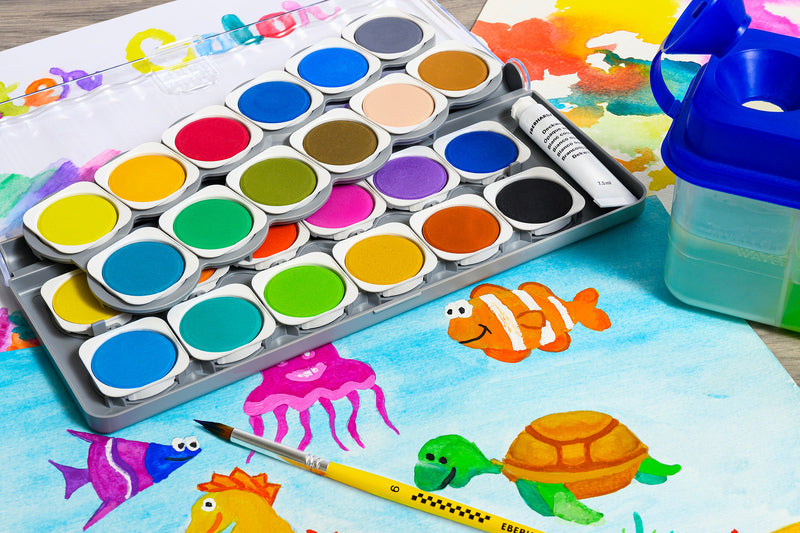 Eberhard faber ef-578324 boîte de couleurs gagnant 24 couleurs + palette de mélange