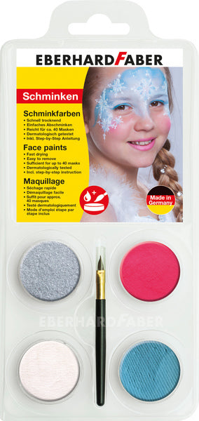 Eberhard Faber EF-579021 Maquillage Princesse Argent, Rouge, Blanc et Bleu