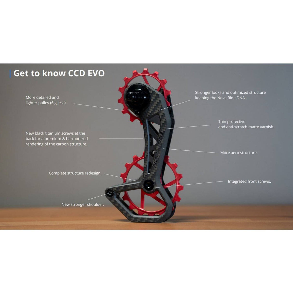 Novaride - Dérailleur céramique CCD EVO rival force rouge 12 vitesses noir