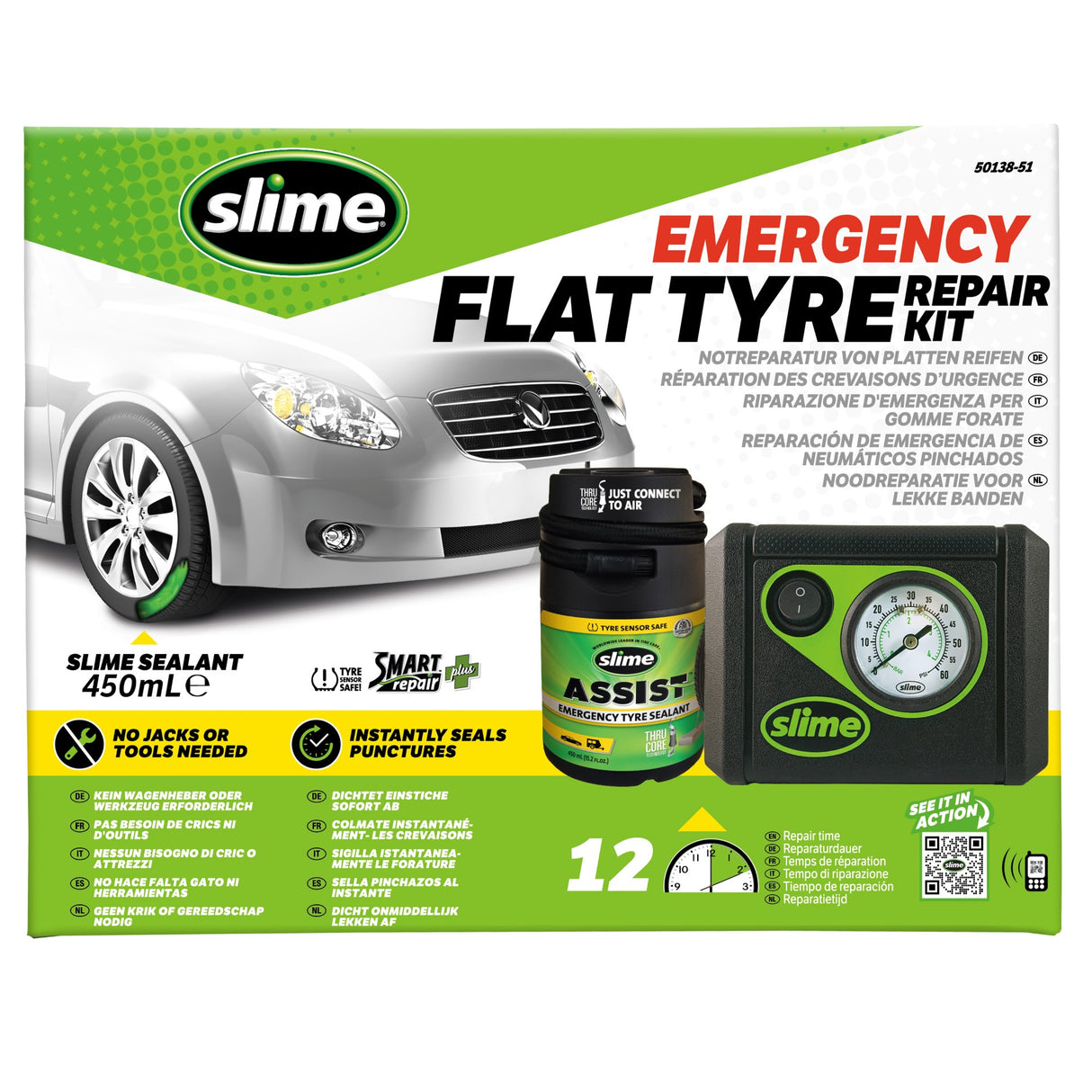 Kit de réparation intelligente Slime et kit de réparation d'urgence pour crevaison