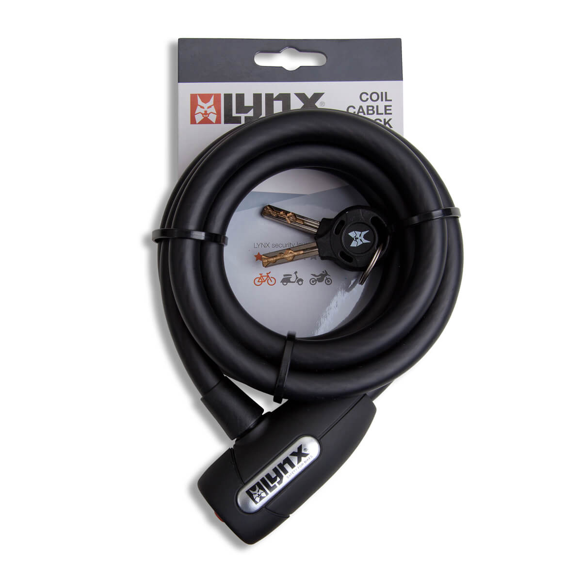 Verrouillage du câble en spirale lynx 180 cm Art 12 mm noir