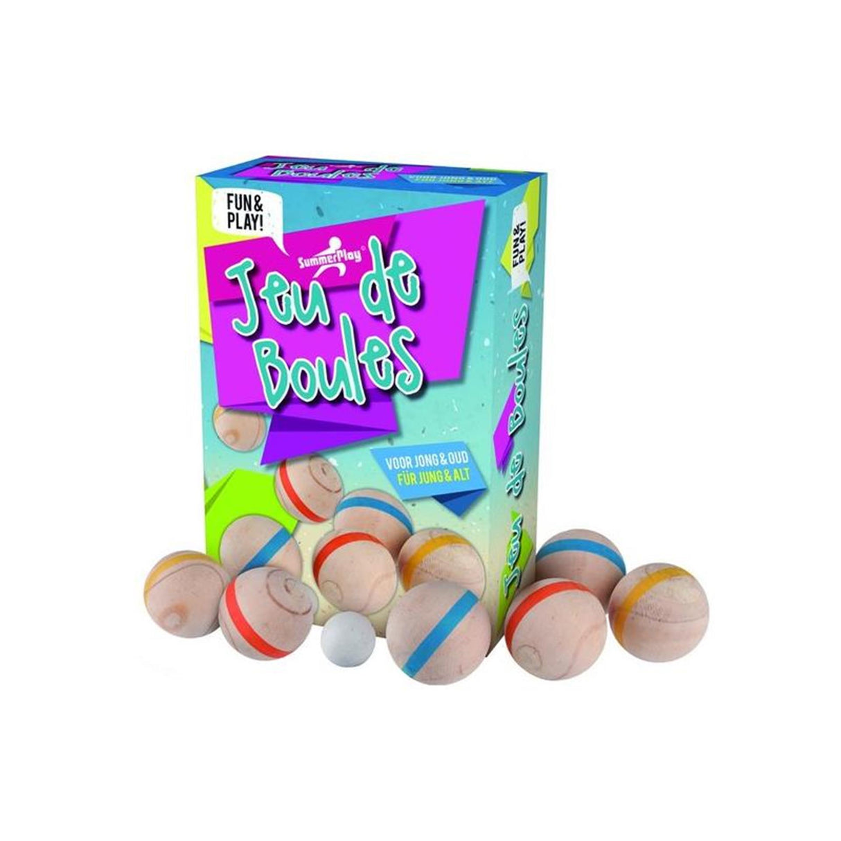 Jeu de boules Summerplay en bois, 6 boules