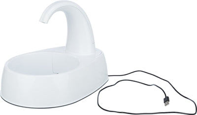 Trixie fontaine à boire courbée en plastique blanc