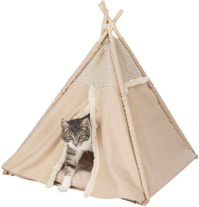 Trixie panier pour chat tipi boho beige