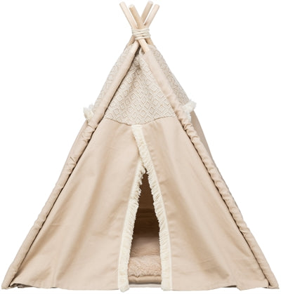 Trixie panier pour chat tipi boho beige