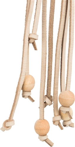 Trixie jouet lacets cuir avec perles en bois naturel