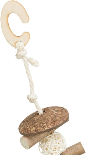 Balançoire à grignoter Trixie en bois de coco et rotin