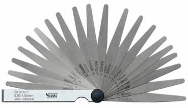 Jeu de jauges d'épaisseur Vogel 0,05-2,00 mm, 21 pièces