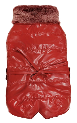 Croci Manteau pour chien rembourré taureau chic rouge