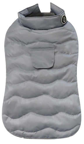 Croci Manteau pour chien rembourré feuilles écologiques gris recyclé