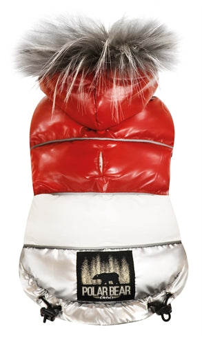Croci Manteau pour chien rembourré ours polaire rouge