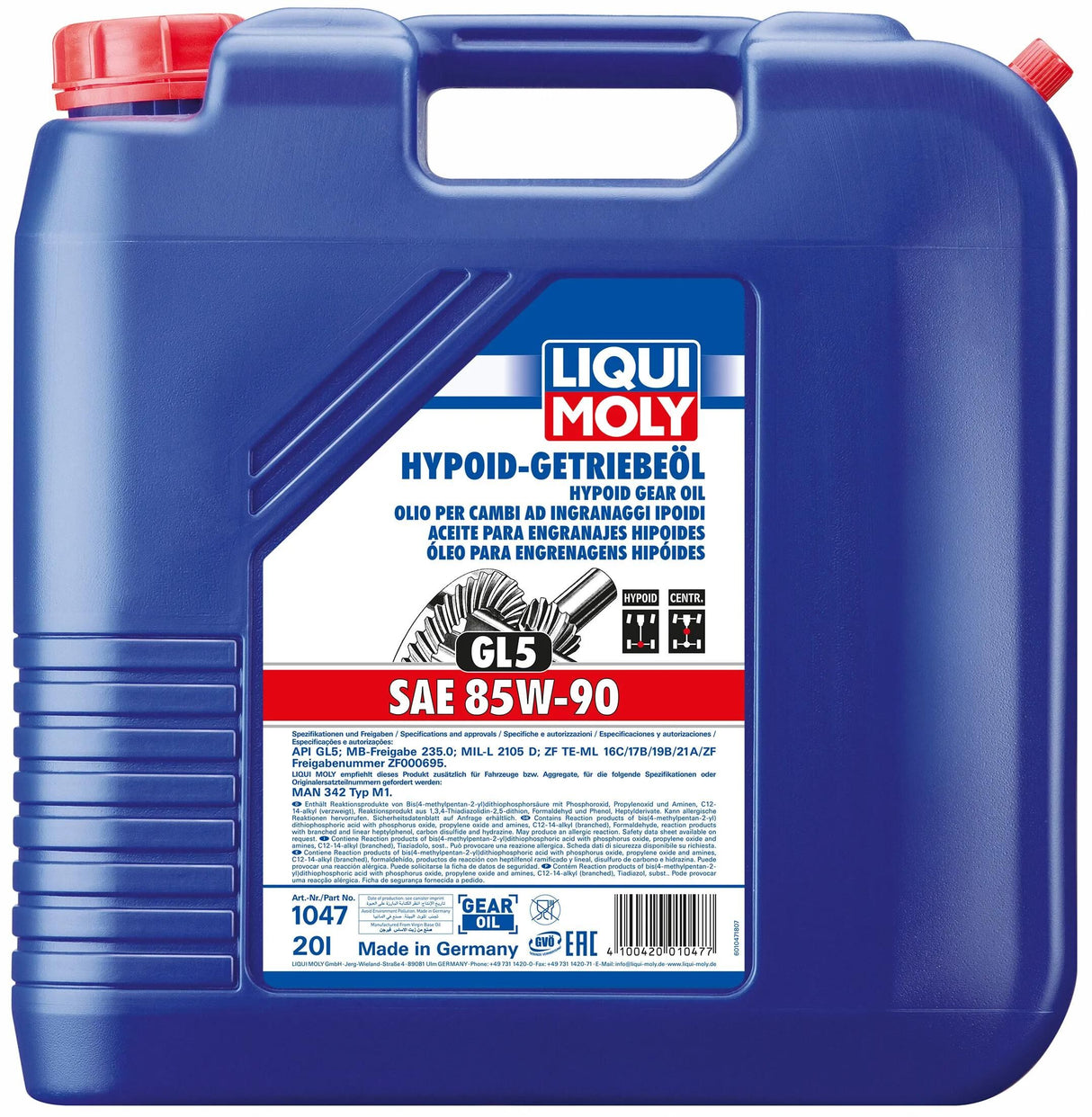Huile de transmission Liqui Moly GL 5 . huile de transmission hypoïde contenu 20l