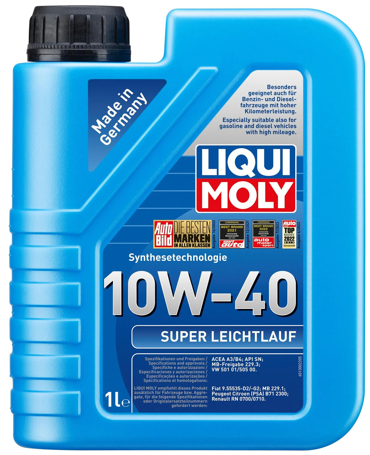 L'huile moteur Liqui Moly fonctionne très bien. huile à fonctionnement super doux 1 litre.