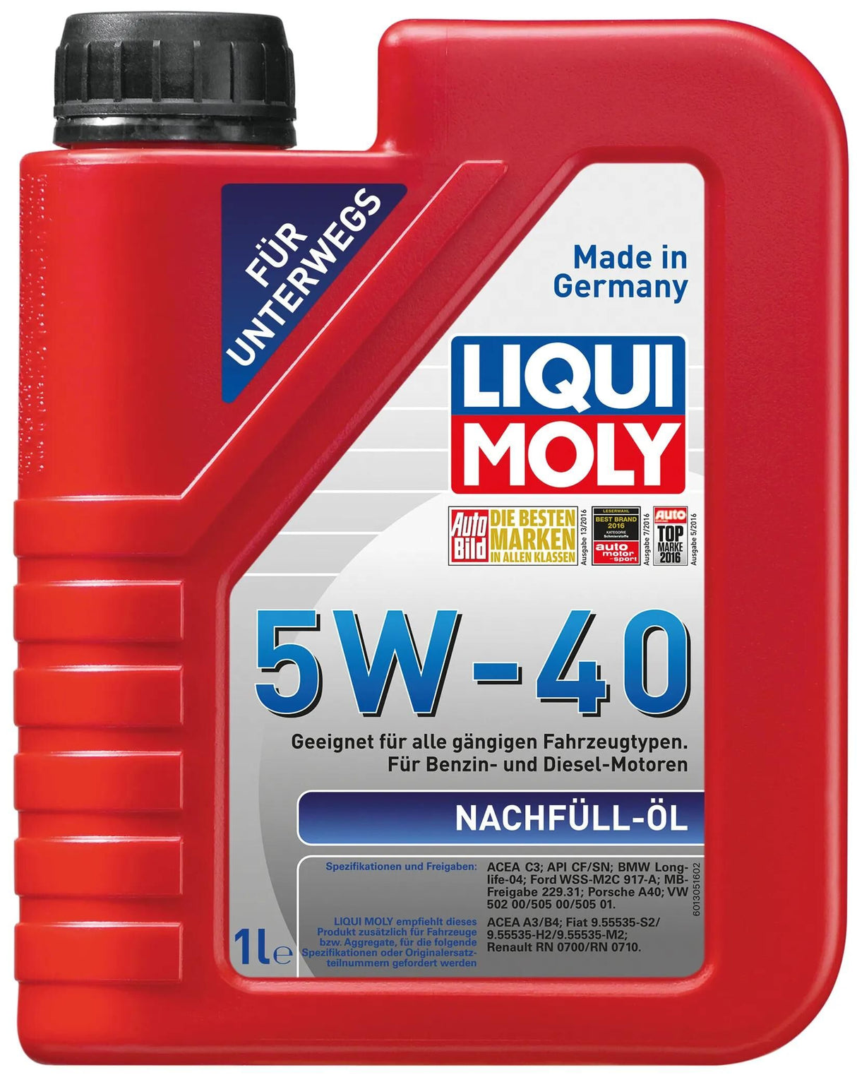 Huile moteur Liqui moly nachfüllöl huile de recharge 5w40 1 ltr.