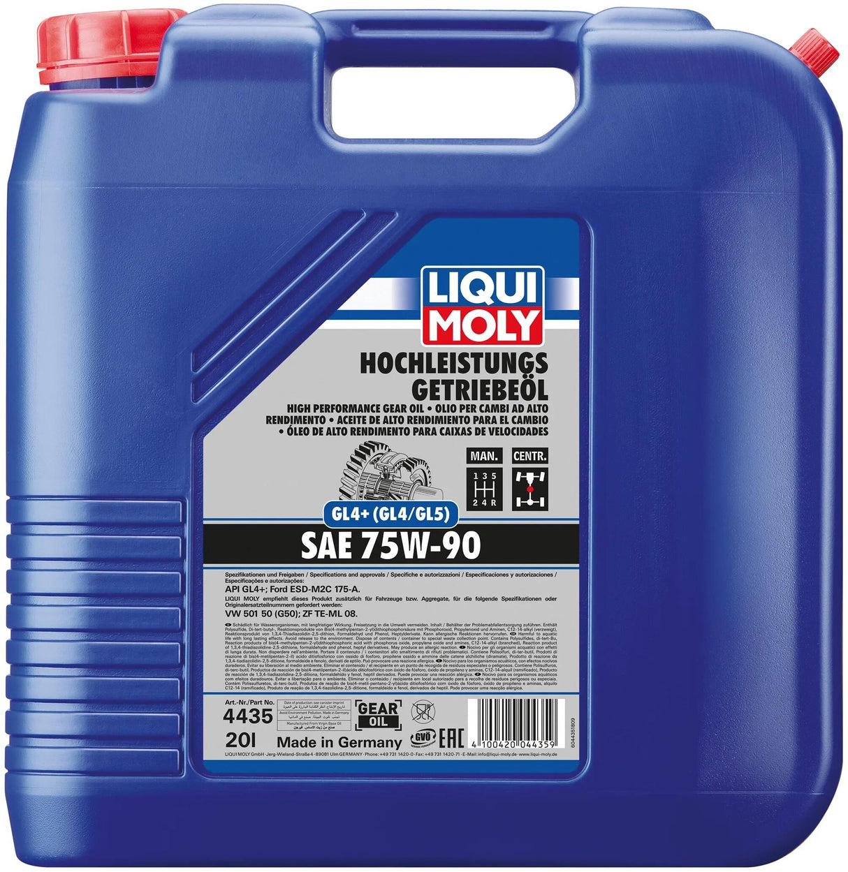 Huile de transmission Liqui moly gl 4+ huile pour engrenages 75w-90 20l lm