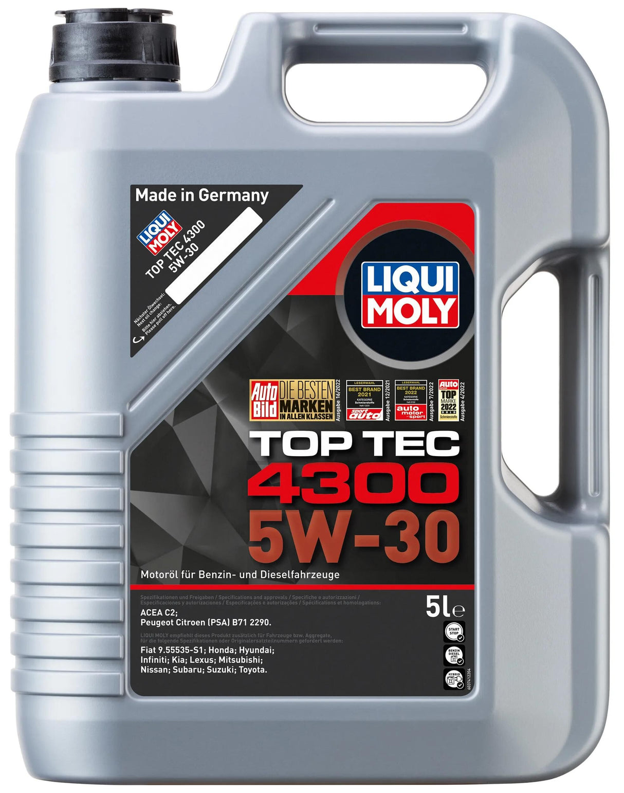 Huile moteur Liqui Moly Top Tec 4300. moteur toptec4300 5w-30 lm 5 ltr.