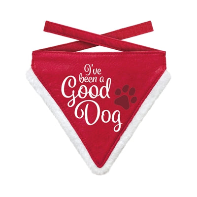 Beaucoup de cadeaux bandana de Noël bon chien rouge