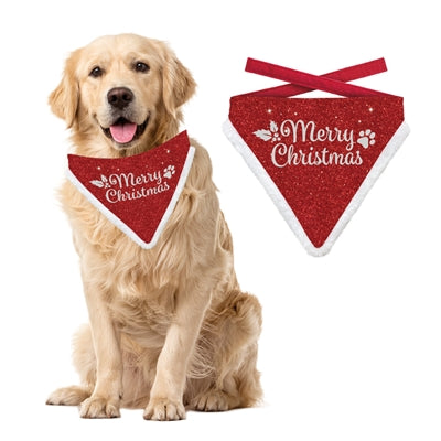 Beaucoup de cadeaux bandana de Noël joyeux Noël rouge pailleté