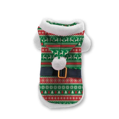 Plenty Gifts Manteau de Noël pour chien imprimé rayé rouge vert