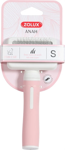 Zolux anah slicker brosse rose blanc