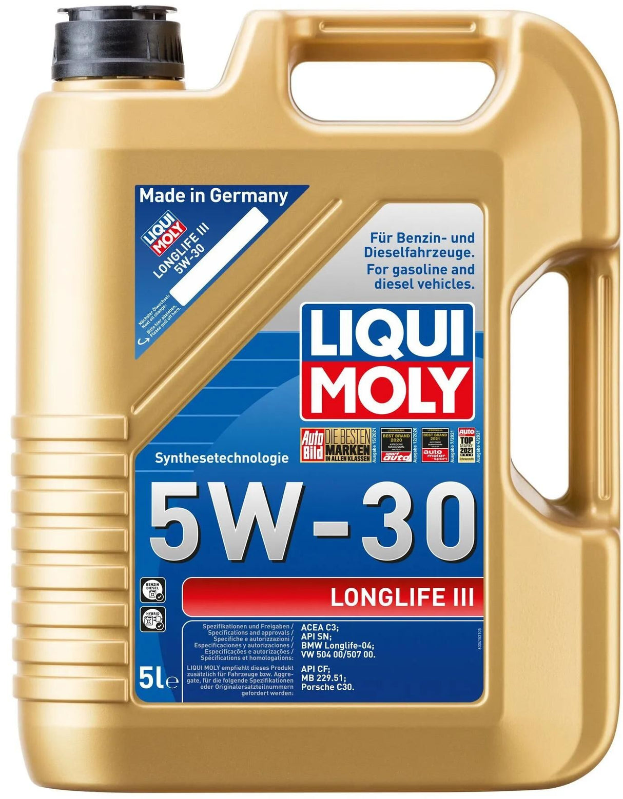 Huile moteur Liqui moly longue durée iii . huile moteur 5w-30 ll-iii 5l