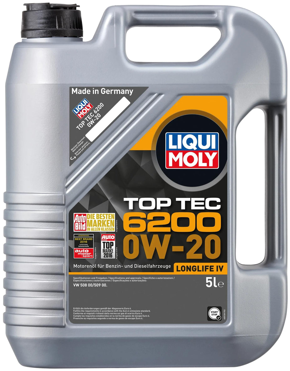 Huile moteur Liqui moly top tec 6200. huile top tec 6200 5l 0w-20