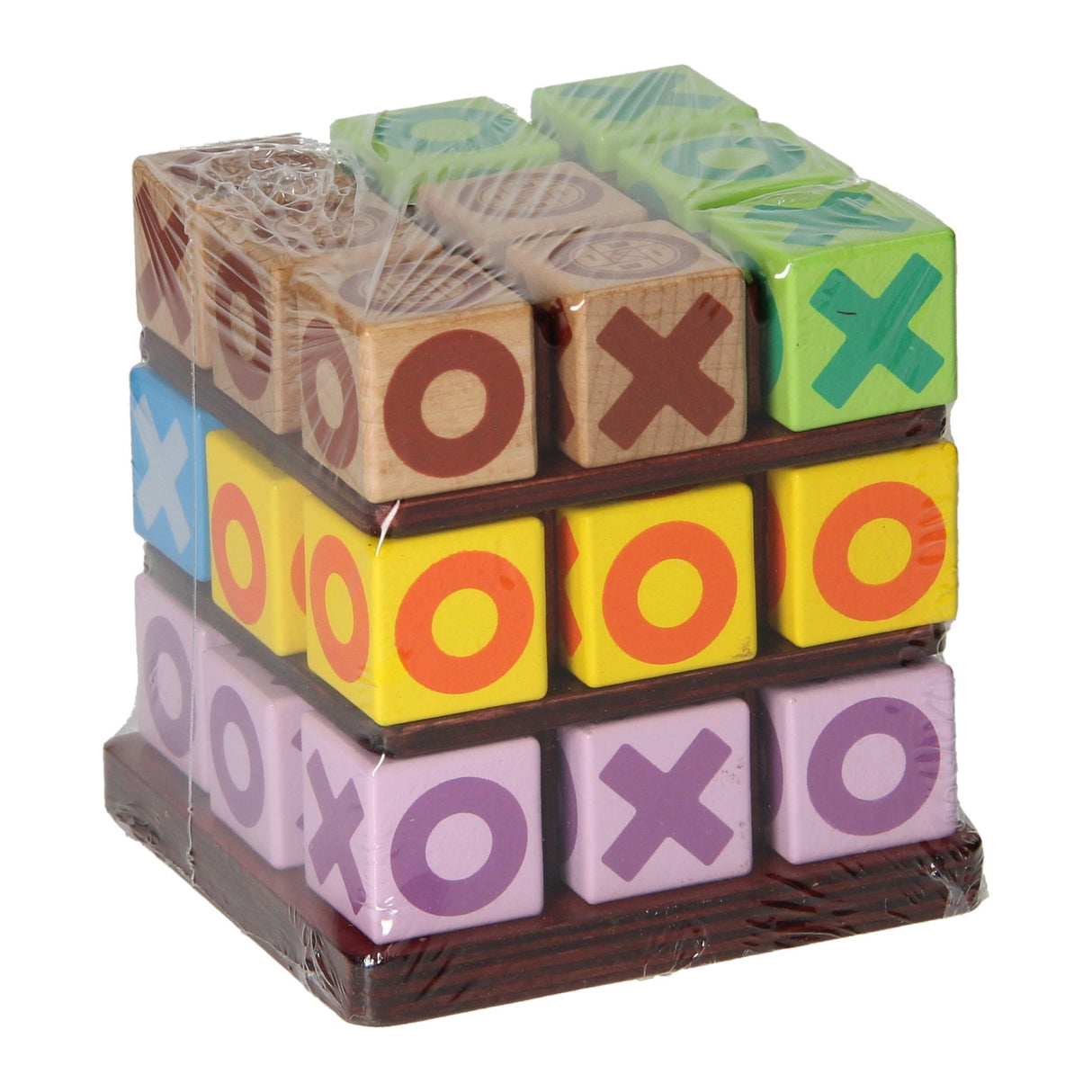 Jeu de tic tac toe 3D en bois, 26 pièces.