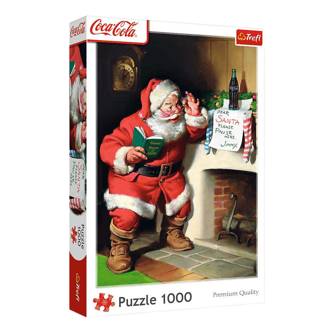 Puzzle Trefl 1000 pièces - coca-cola Père Noël au coin du feu - Puzzle de Noël.