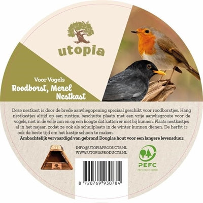 Nichoir Utopia merle merle bois de douglas brûlé