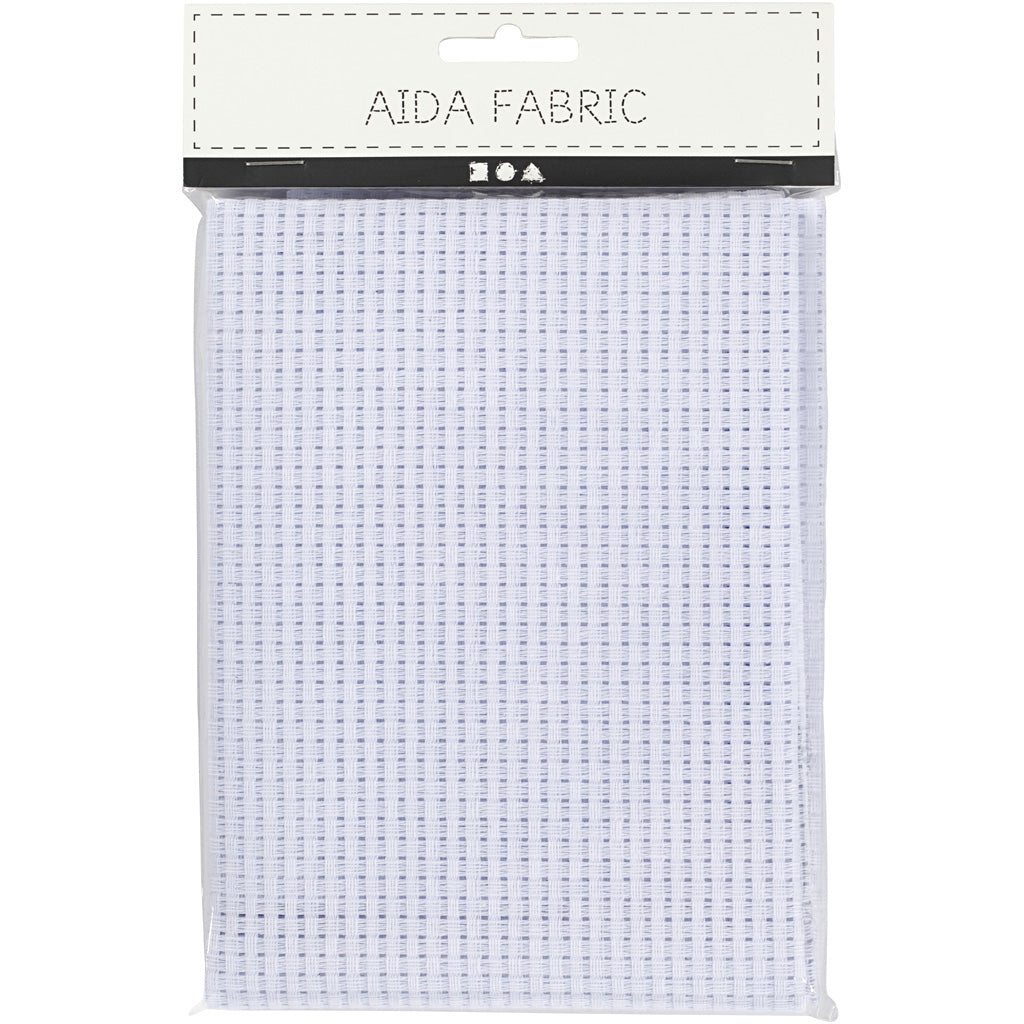 Creativ company toile aïda, format 50x50 cm, 24 carrés par 10 cm, blanc, 1 pièce