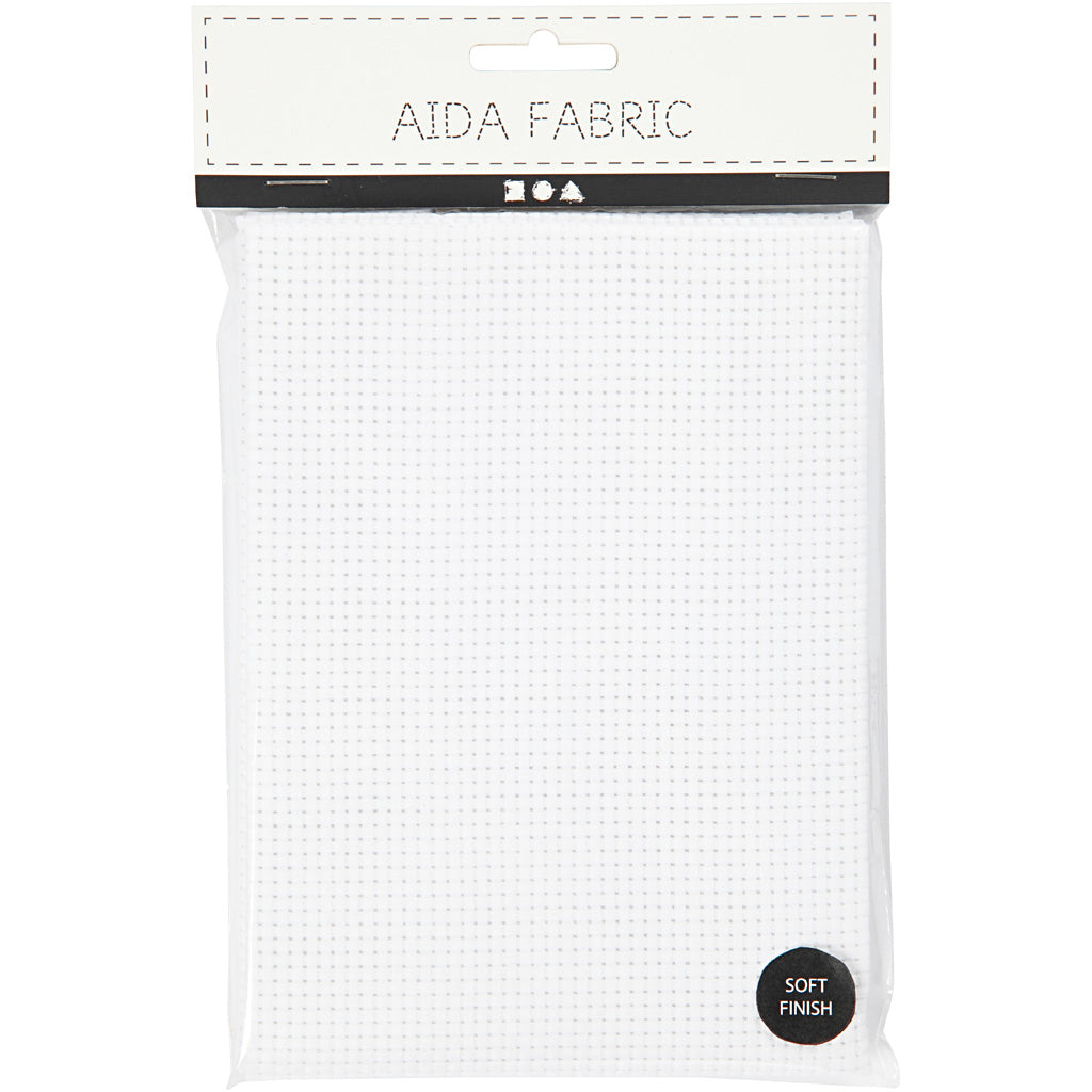 Creativ Company Aida White 35 carrés pour 10 cm, 50x50cm