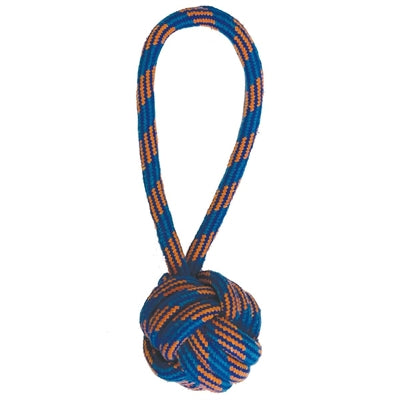 Happy pet Ropee Ball Tugger Floss Corde Bleu Orange