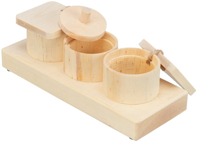 Trixie gobelets à collation pour rats et lapins en bois