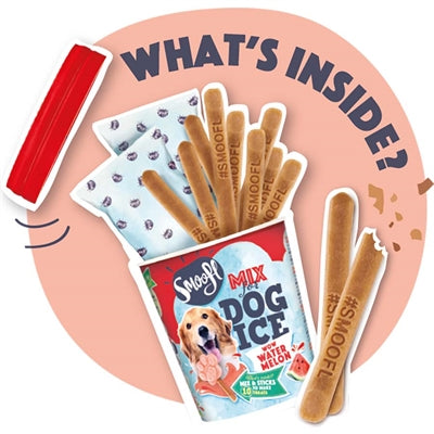 Mélange de glace smoofl pour chiens pastèque