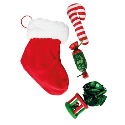 Croci Chaussette de Noël chat avec 4 jouets