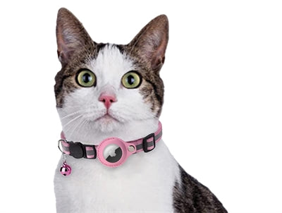 Collier Croci chat avec porte-étiquette rose