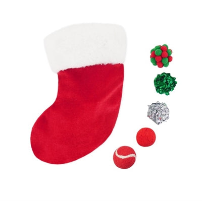 Chaussette de Noël Cupidon comète avec 5 boules