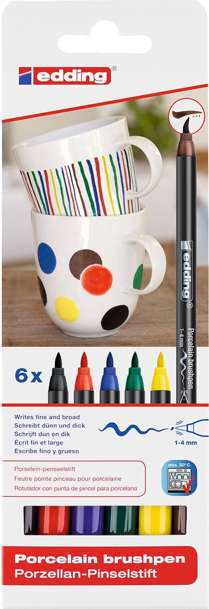 Feutre Quantore stylo pinceau edding 4535 famille porcelaine